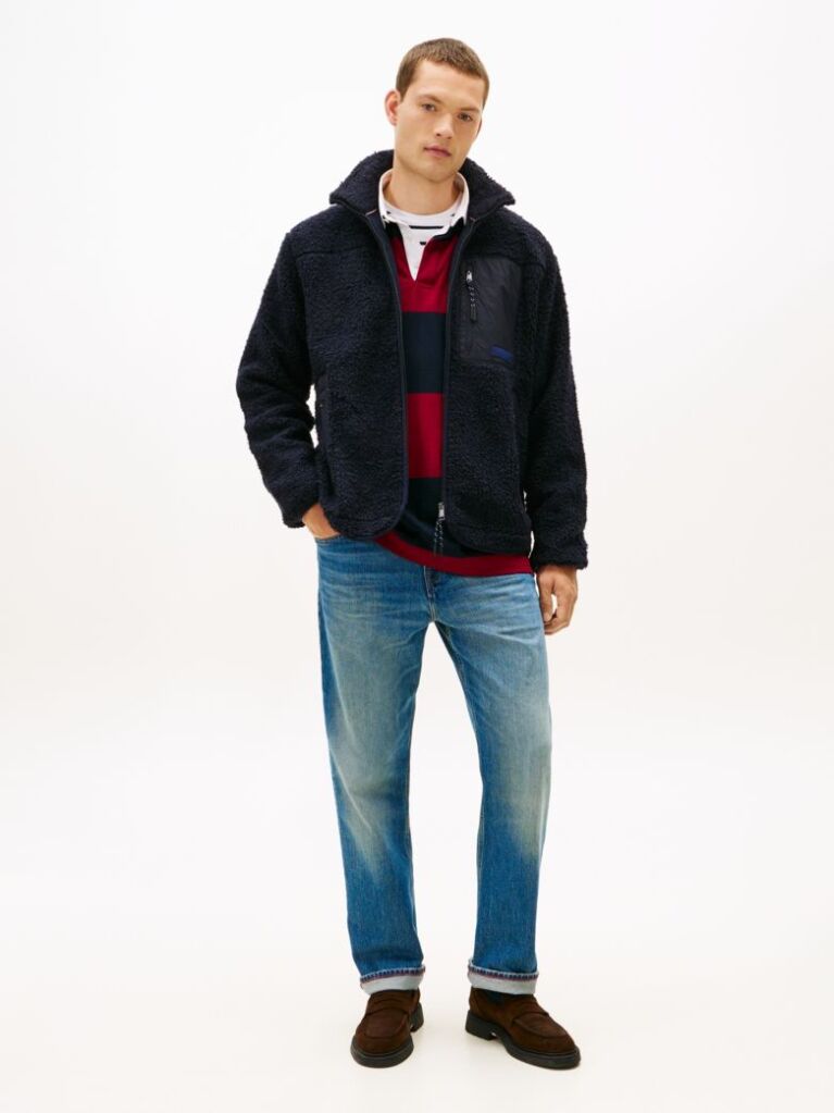 Blue Teddy Fleece Zip-Thru Jacket  Men