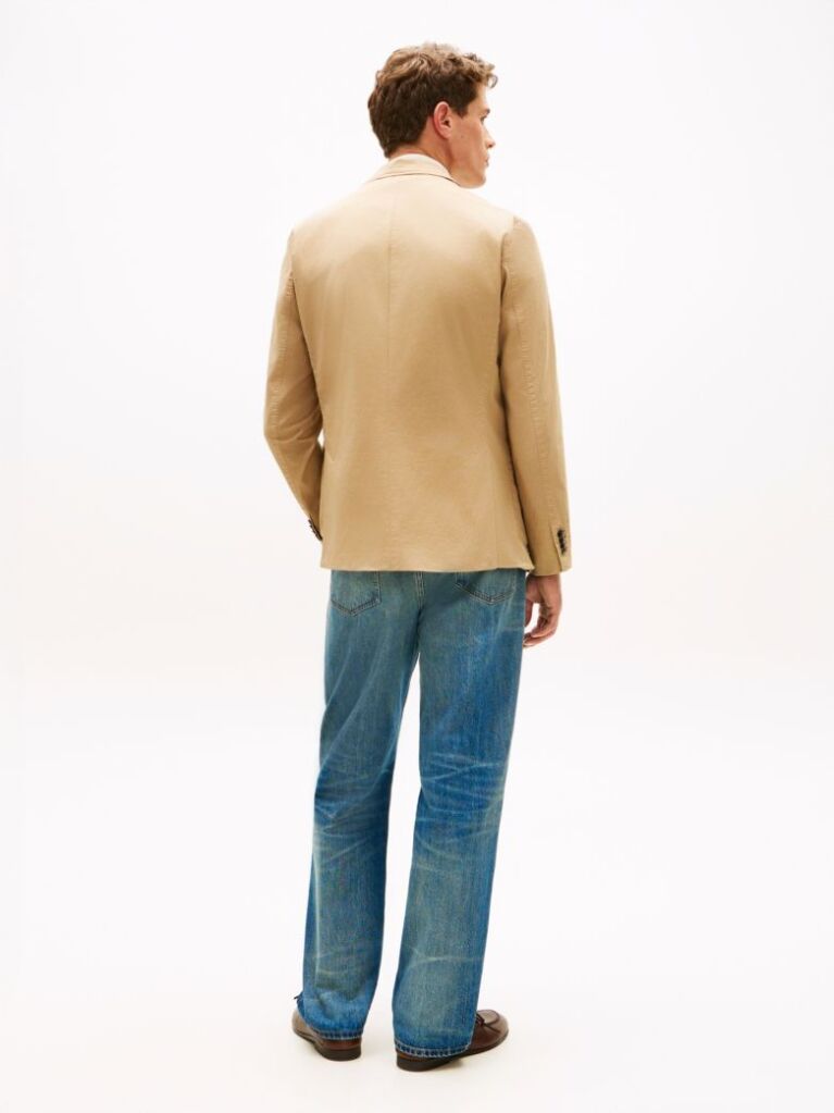 Μπεζ Smart Casual Blazer Σε Κανονική Γραμμή  Άνδρες