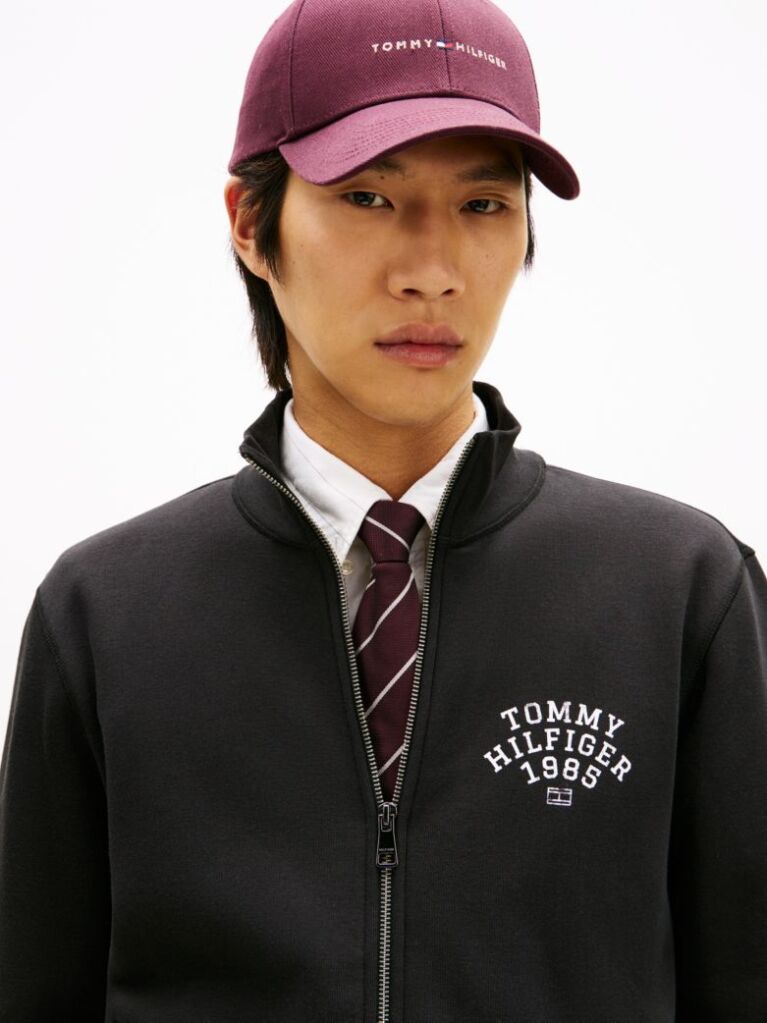 Black Stand-Up Collar Track Jacket  Men