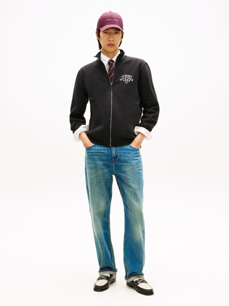 Black Stand-Up Collar Track Jacket  Men