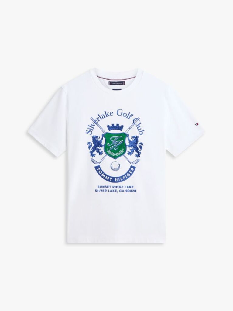 Άσπρο T-Shirt Με Λογότυπο Και Κλασική Λαιμόκοψη  Άνδρες