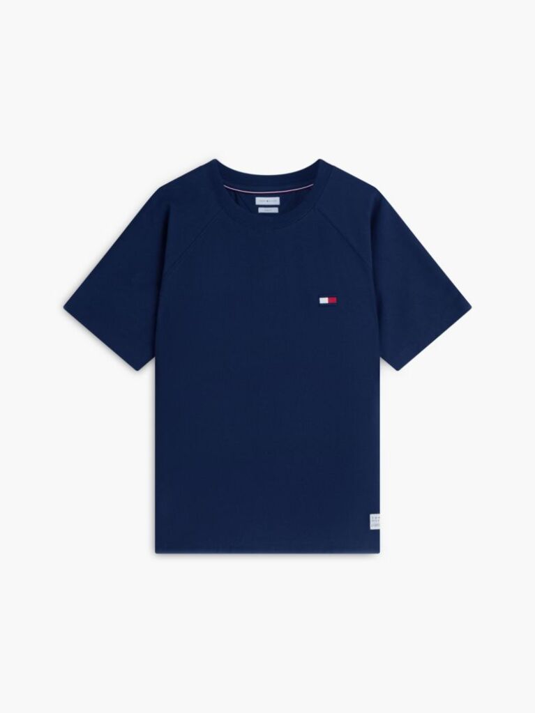 Μπλε Άνετο T-Shirt Με Ραγκλάν Μανίκια  Άνδρες
