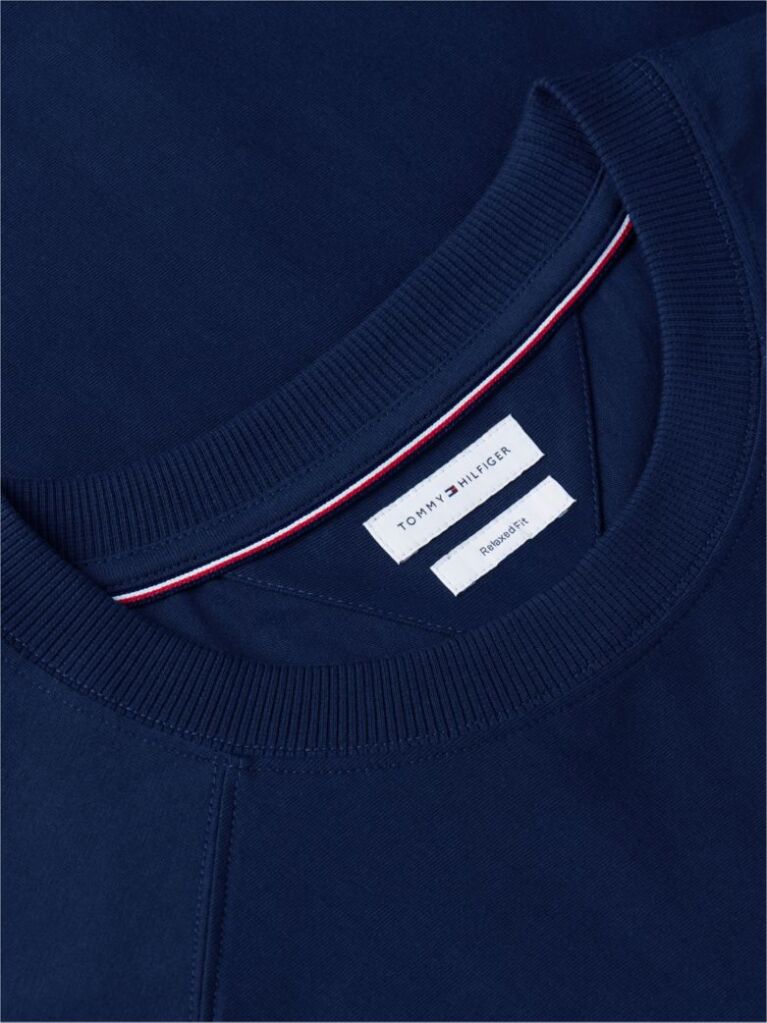 Μπλε Άνετο T-Shirt Με Ραγκλάν Μανίκια  Άνδρες