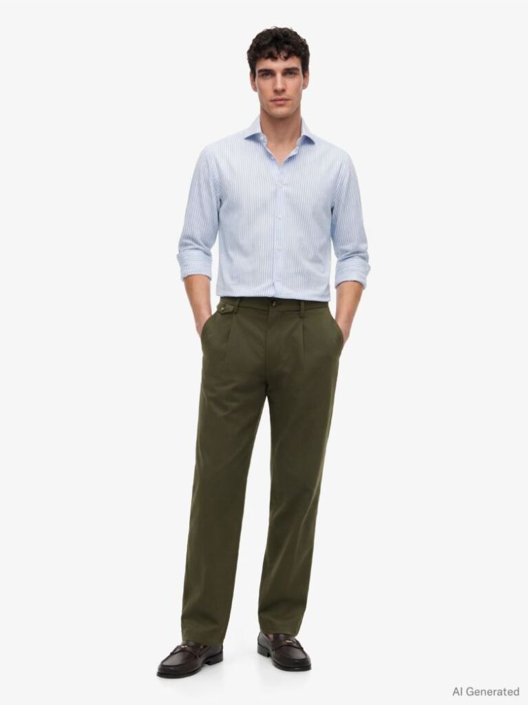 Multi Smart Casual Ριγέ Πουκάμισο Σε Slim Γραμμή  Άνδρες