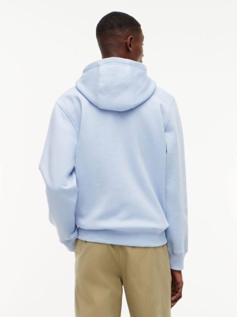 Blue Logo Embroidery Flex Fleece Hoody  Men