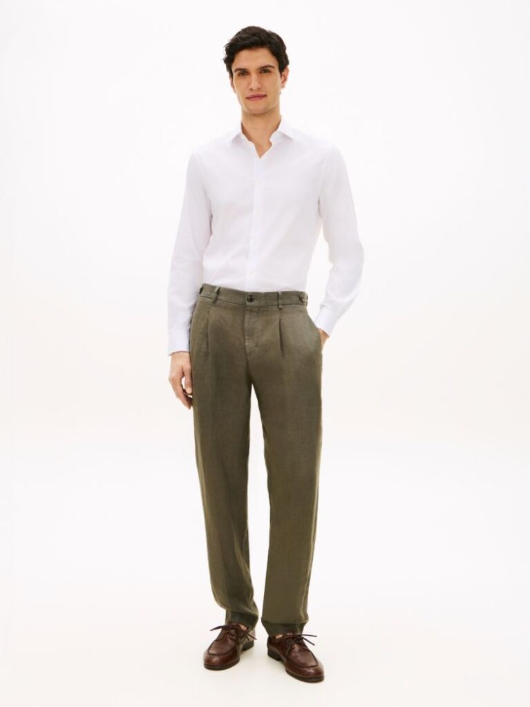 Άσπρο Smart Casual TH Flex Πουκάμισο Σε Slim Γραμμή  Άνδρες