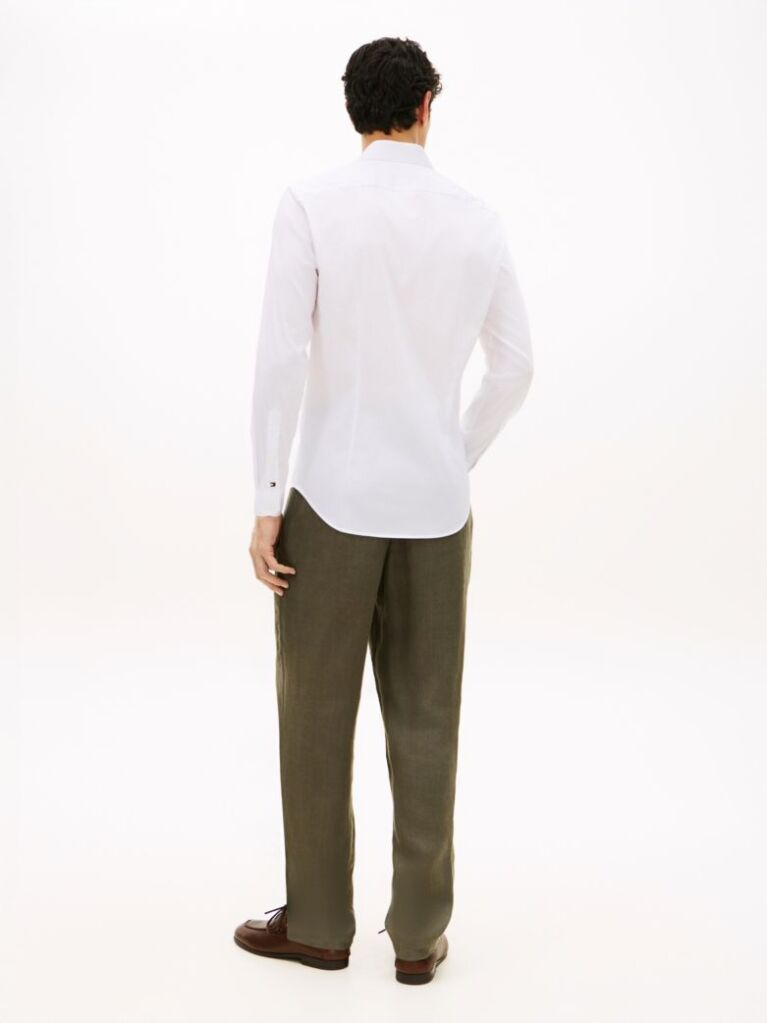 Άσπρο Smart Casual TH Flex Πουκάμισο Σε Slim Γραμμή  Άνδρες