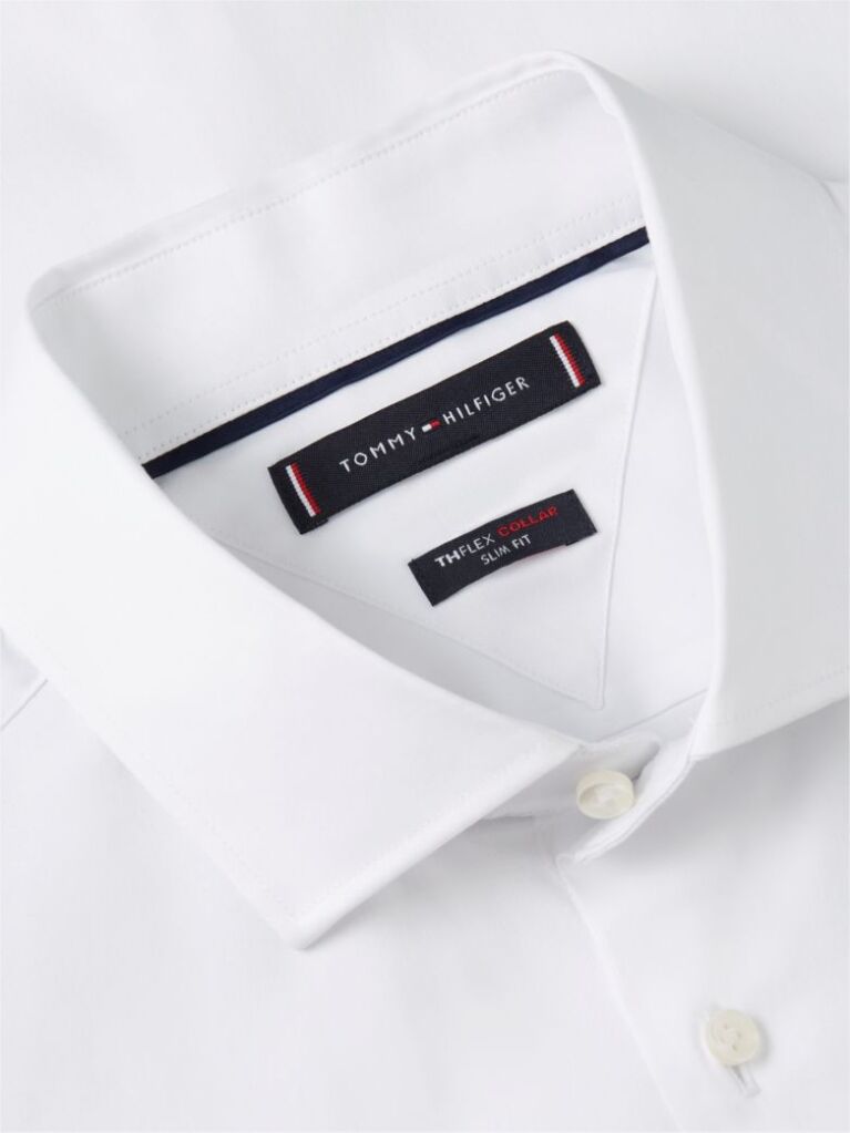 Άσπρο Smart Casual TH Flex Πουκάμισο Σε Slim Γραμμή  Άνδρες