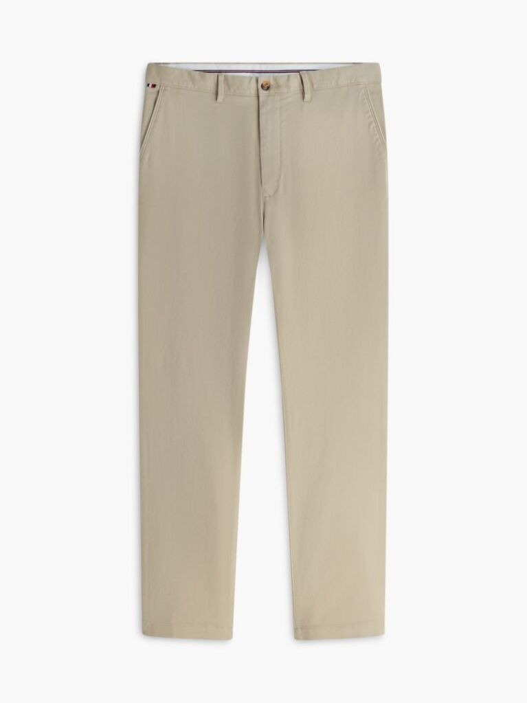 Beige Denton Straight Textured Chinos  Men