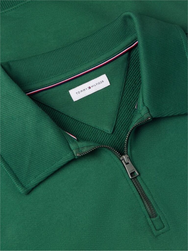Green Graphic Quarter-Zip Rugby Sweatshirt  Men