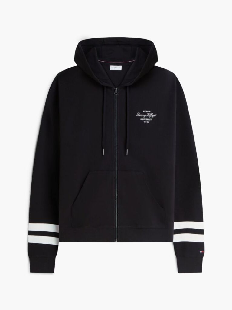 Black Nautical Logo Zip-Thru Hoody  Men