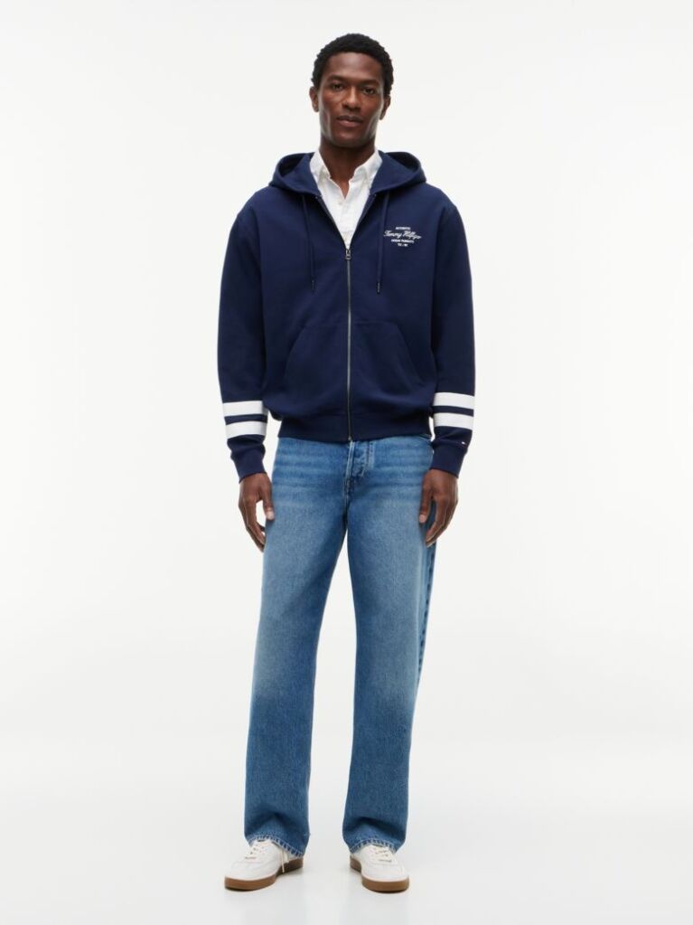 Blue Nautical Logo Zip-Thru Hoody  Men
