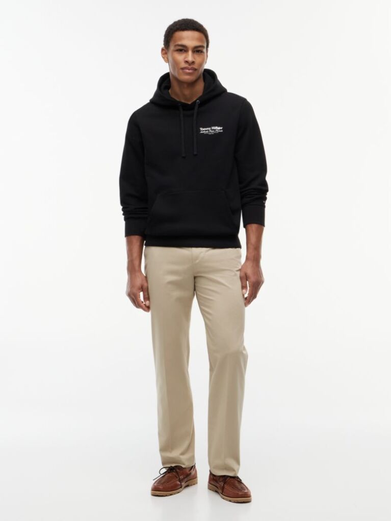 Black Back Graphic Relaxed Terry Hoody  Men