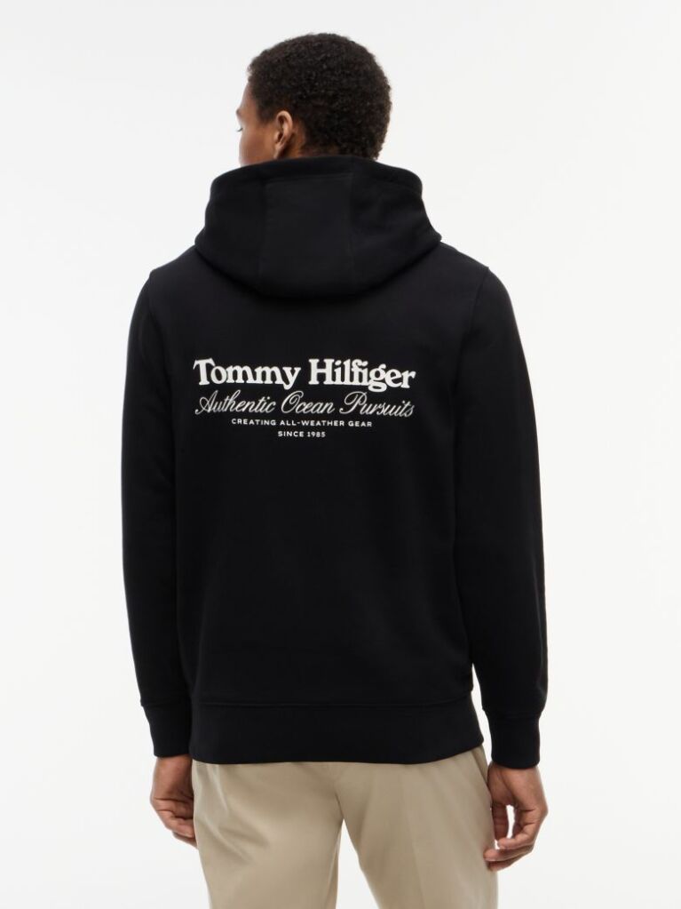 Black Back Graphic Relaxed Terry Hoody  Men