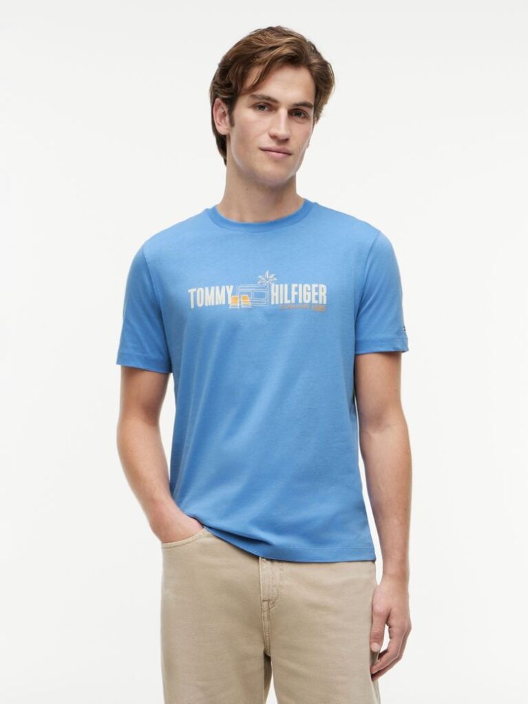 Blue Logo Graphic Jersey T-Shirt  Men