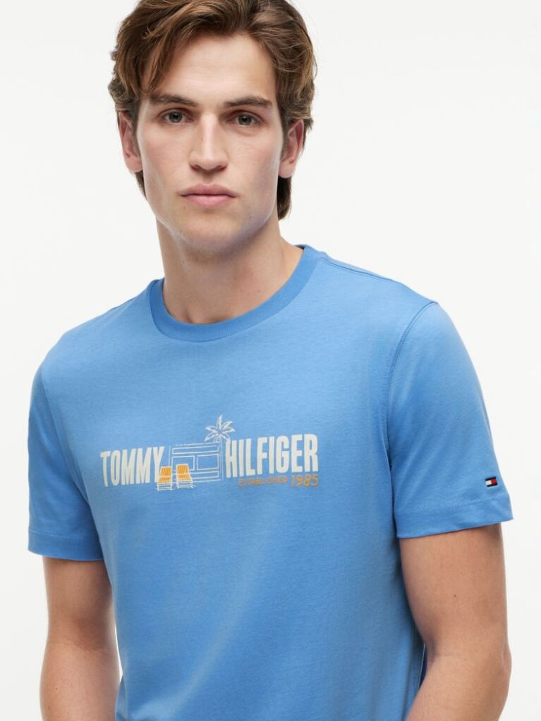 Blue Logo Graphic Jersey T-Shirt  Men