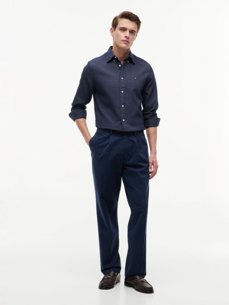 Μπλε Πουκάμισο Σε Κανονική Γραμμή Με Τεχνολογία TH Flex  Άνδρες