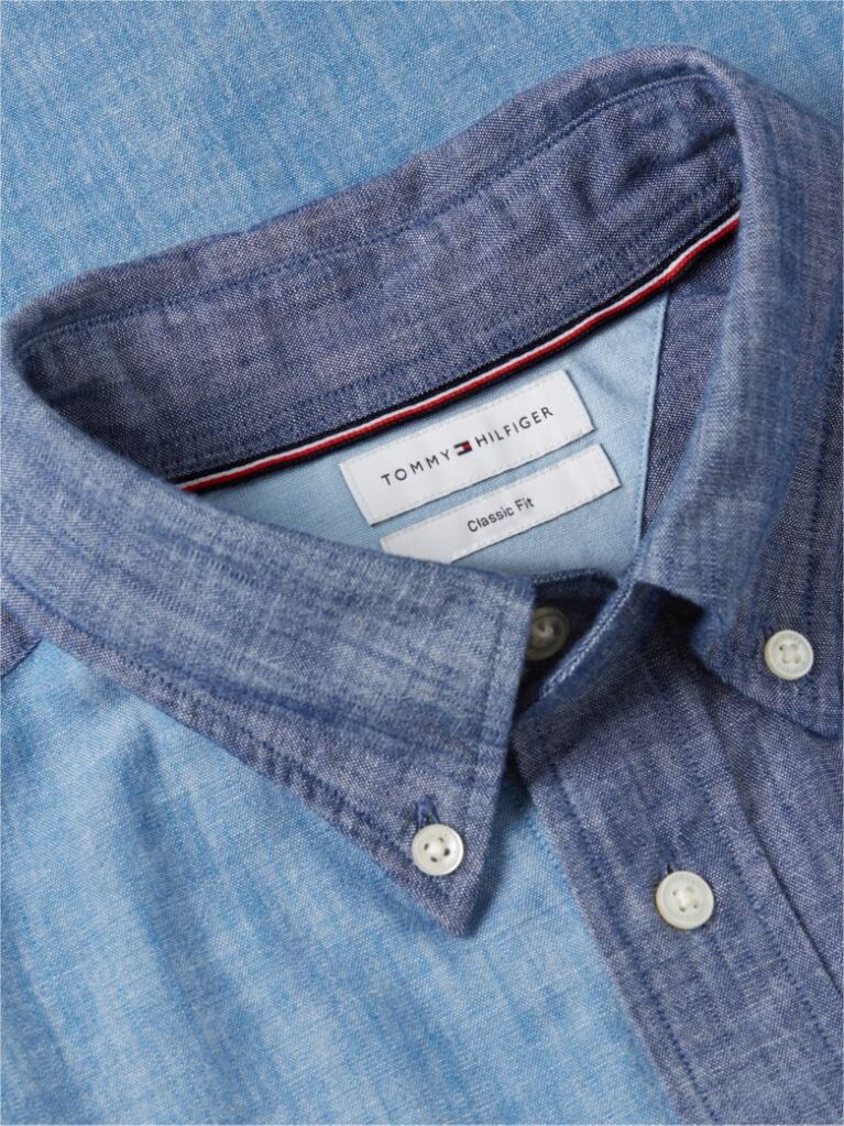 Multi Relaxed Fit Colour-Blocked Chambray Shirt  Men