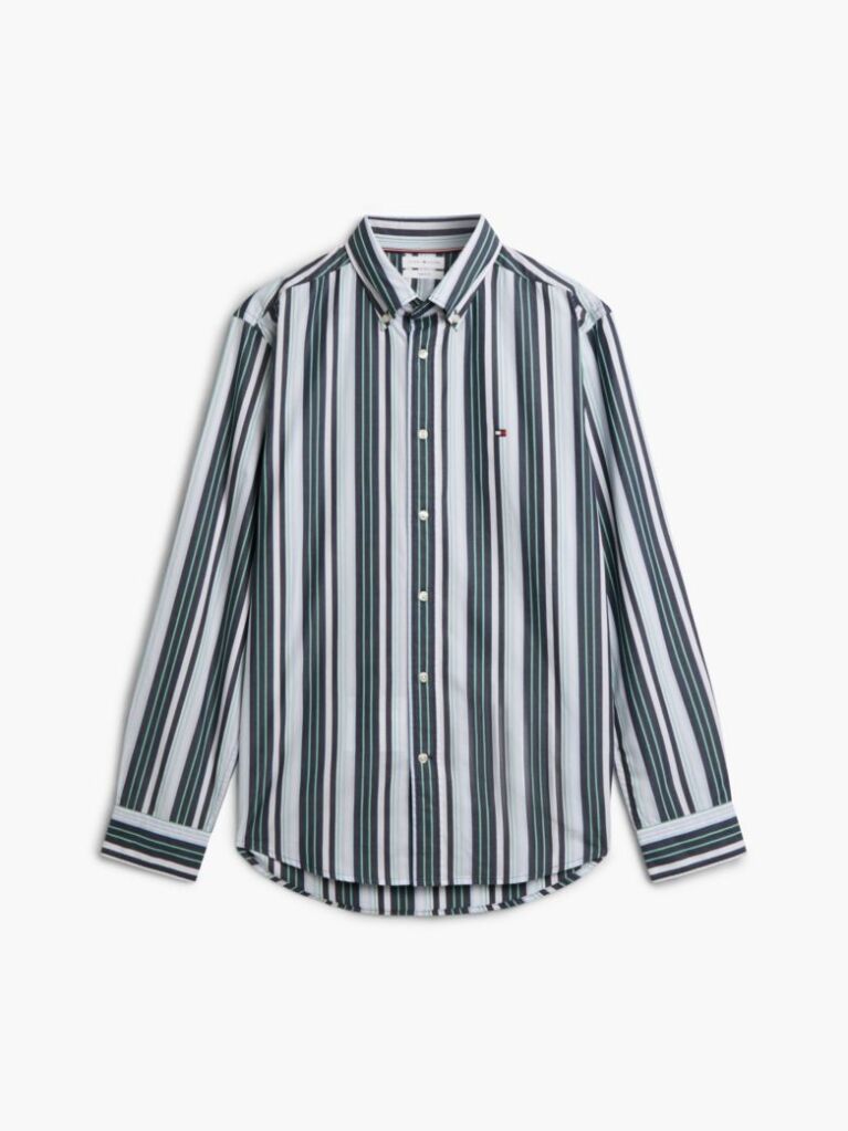 Multi Regular Fit Multicolour Stripe Poplin Shirt  Men