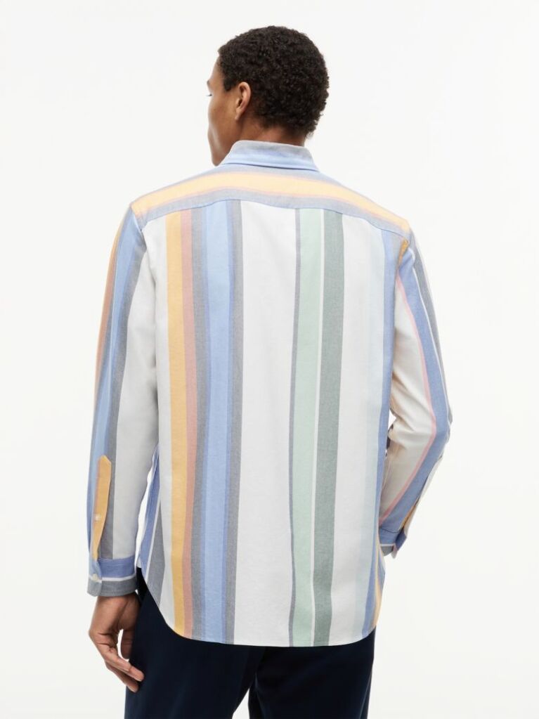 Multi Relaxed Fit Multicolour Stripe Oxford Shirt  Men