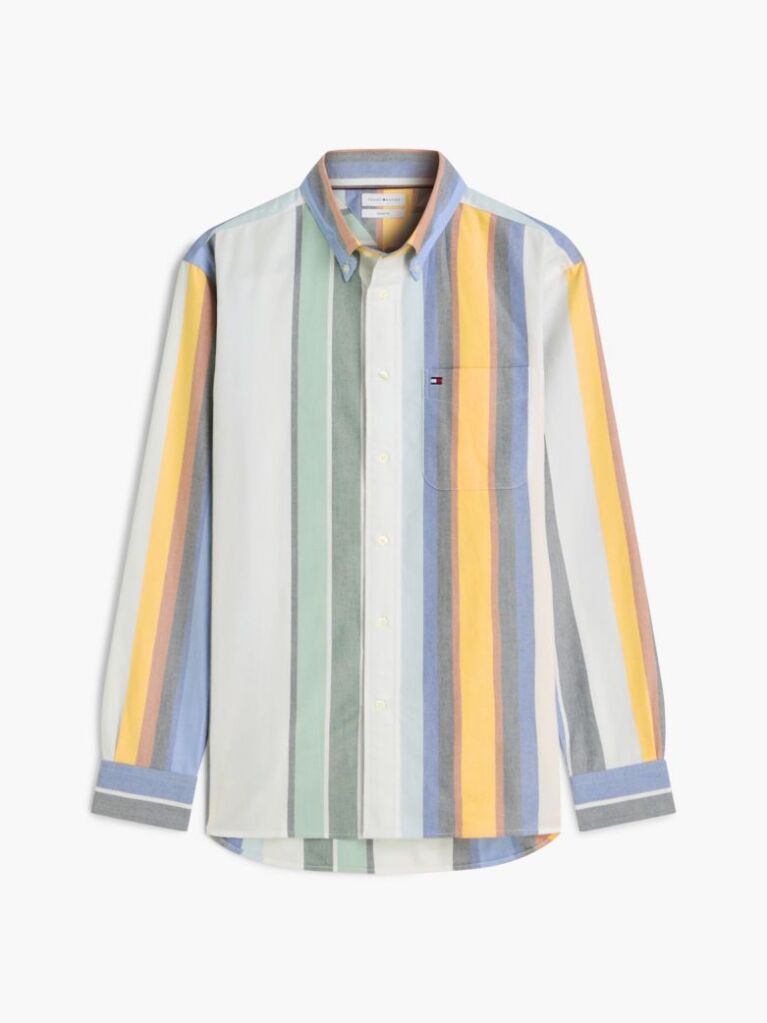 Multi Relaxed Fit Multicolour Stripe Oxford Shirt  Men