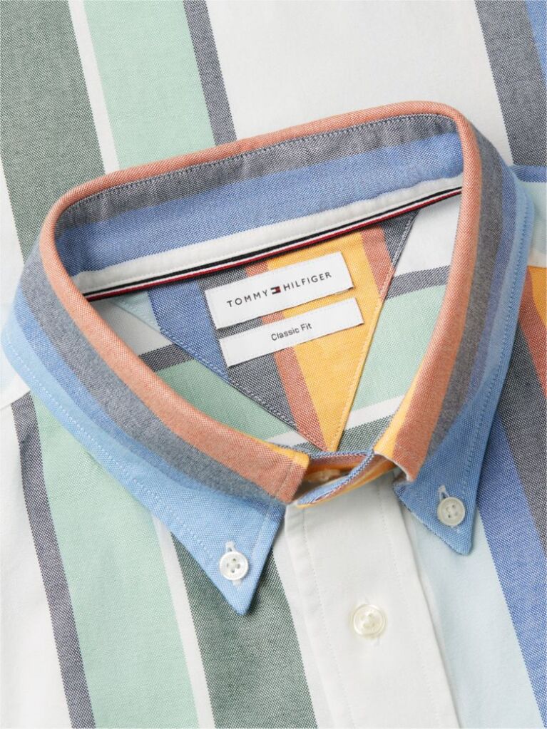 Multi Relaxed Fit Multicolour Stripe Oxford Shirt  Men
