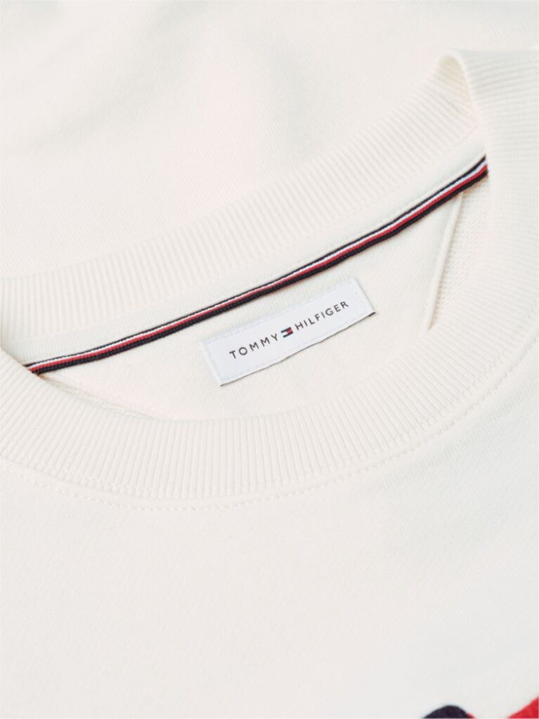 Beige Flag Terry Crew Neck Sweatshirt  Men