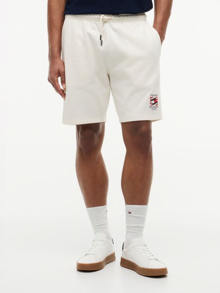 Beige Logo Embroidery Terry Sweat Bermuda Shorts  Men