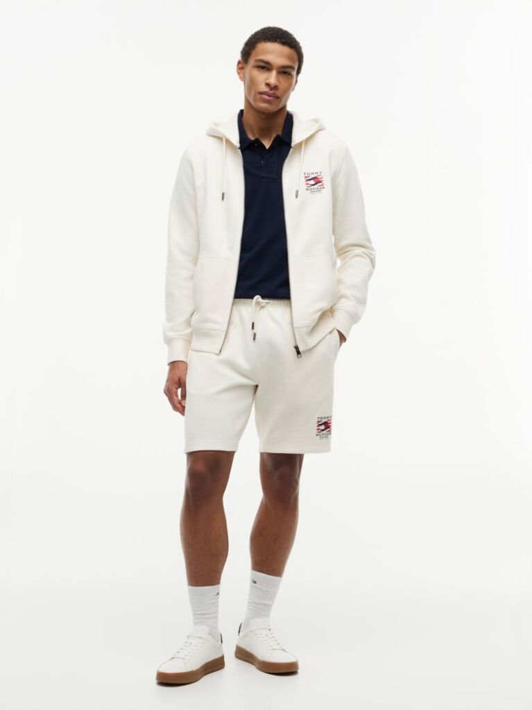 Beige Logo Embroidery Terry Sweat Bermuda Shorts  Men