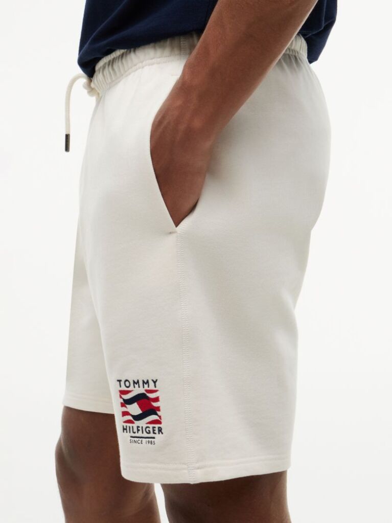 Beige Logo Embroidery Terry Sweat Bermuda Shorts  Men