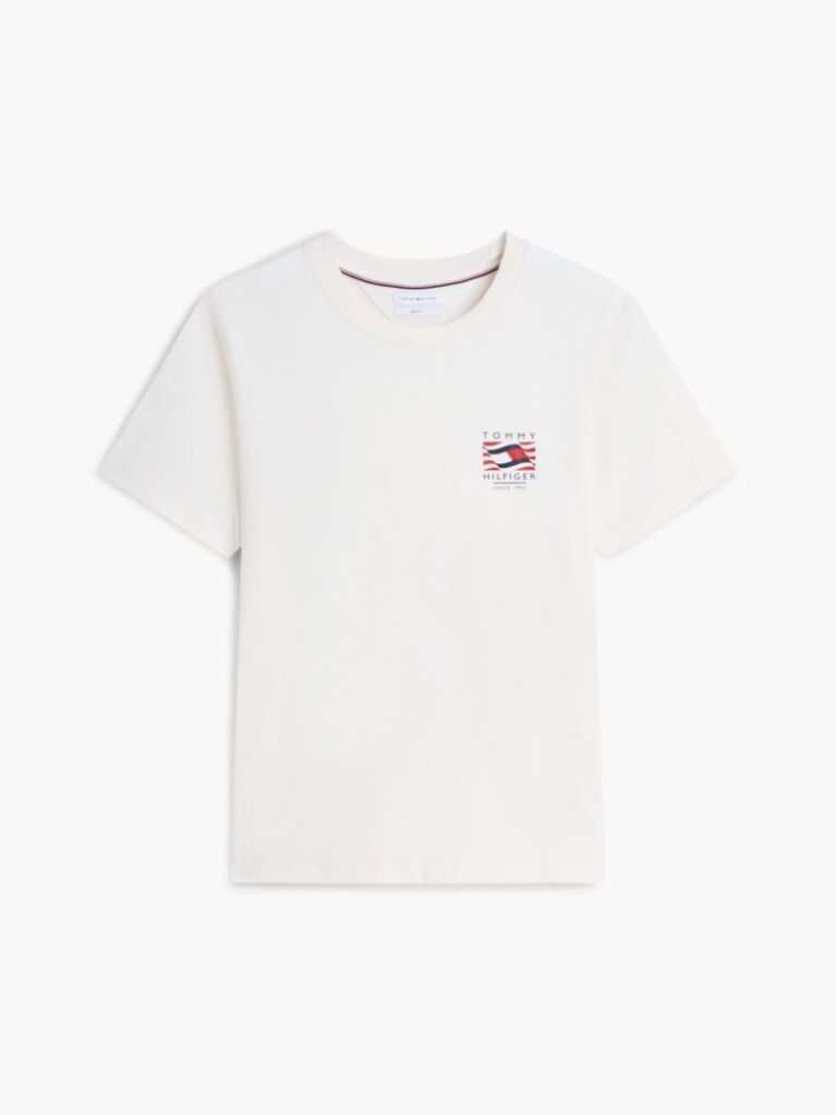 Μπεζ T-Shirt Με Wavy Σημαία  Άνδρες