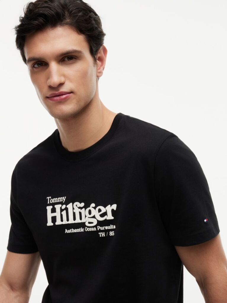 Μαύρο T-Shirt Με Λογότυπο  Άνδρες