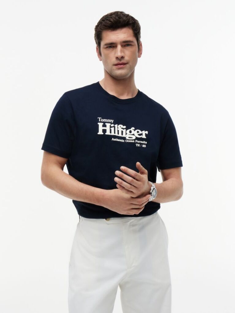Μπλε T-Shirt Με Λογότυπο  Άνδρες