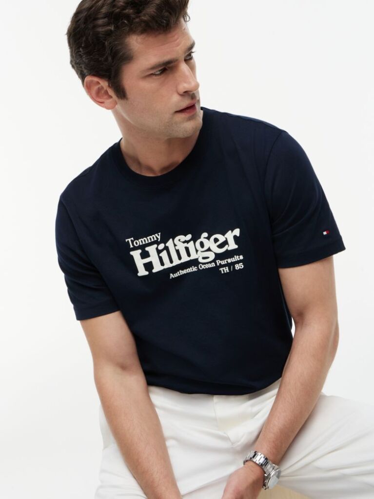Μπλε T-Shirt Με Λογότυπο  Άνδρες