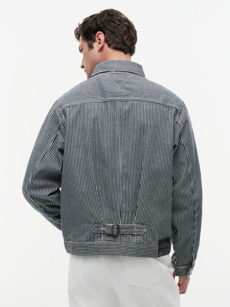 Multi Stripe Denim Jacket  Men
