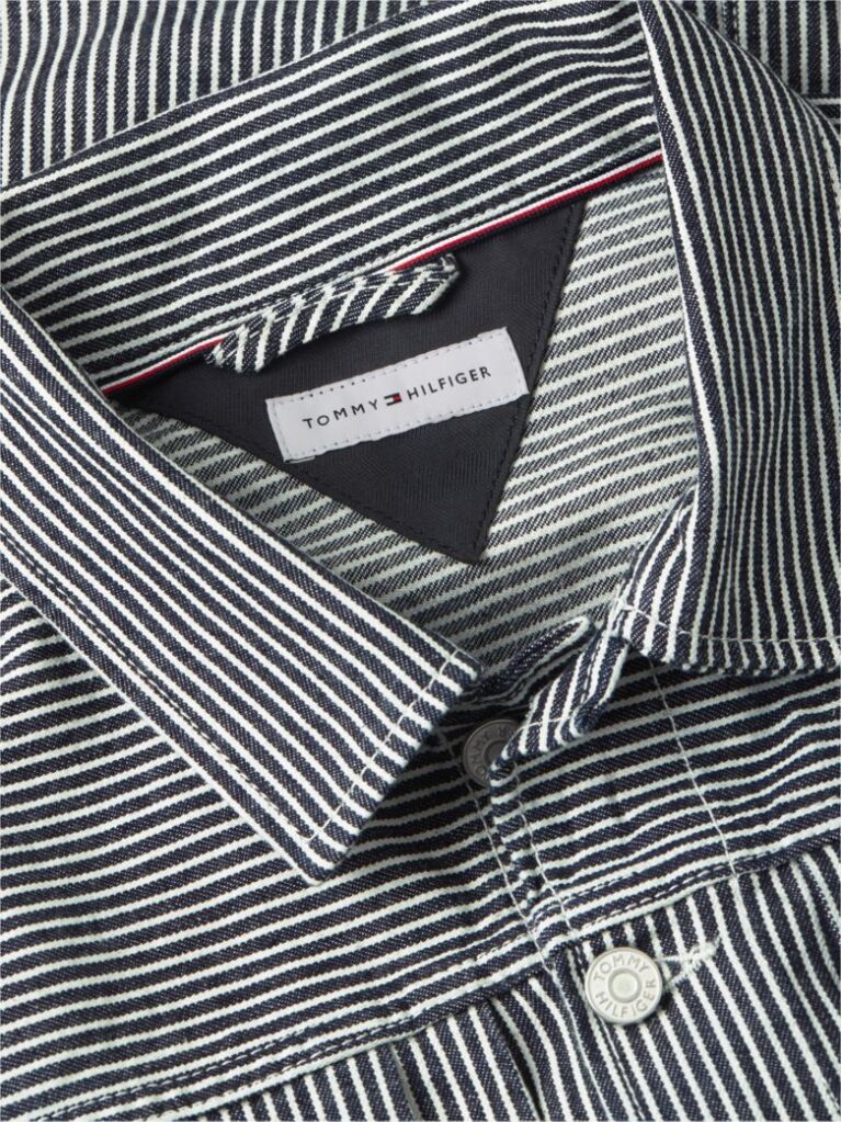 Multi Stripe Denim Jacket  Men