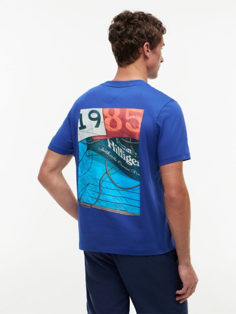Blue Back Logo Jersey T-Shirt  Men