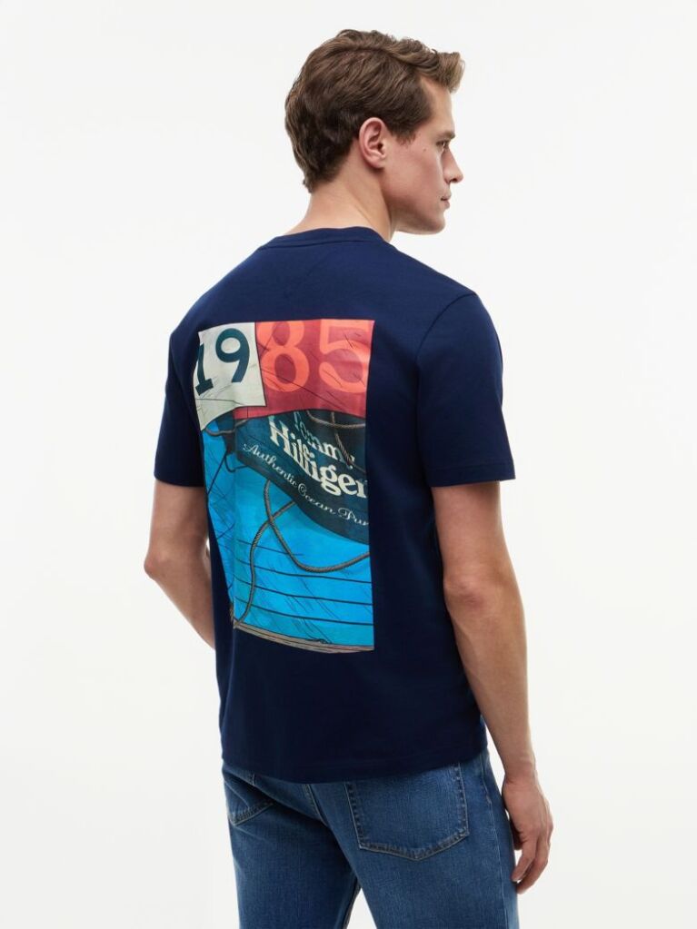 Blue Back Logo Jersey T-Shirt  Men