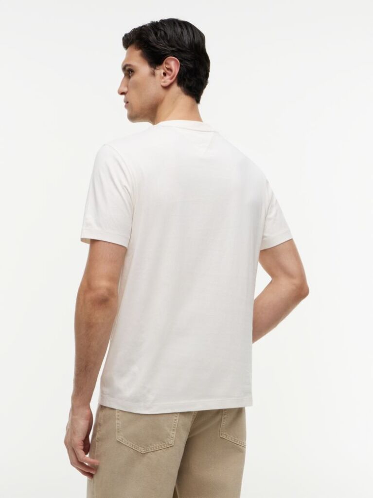 Beige Floral Graphic Pocket T-Shirt  Men