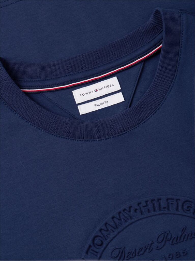 Blue Embossed Logo Interlock T-Shirt  Men
