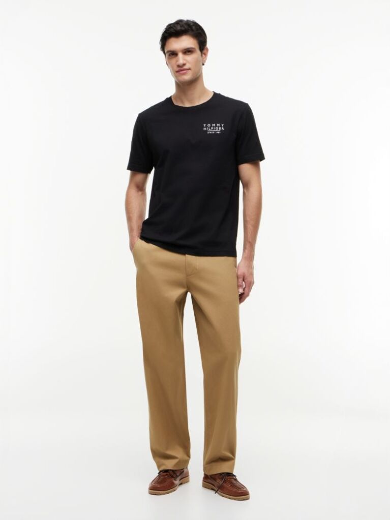 Black Wavy Flag Back Graphic Jersey T-Shirt  Men