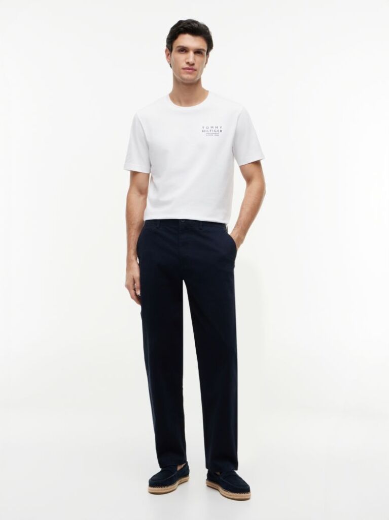 White Wavy Flag Back Graphic Jersey T-Shirt  Men