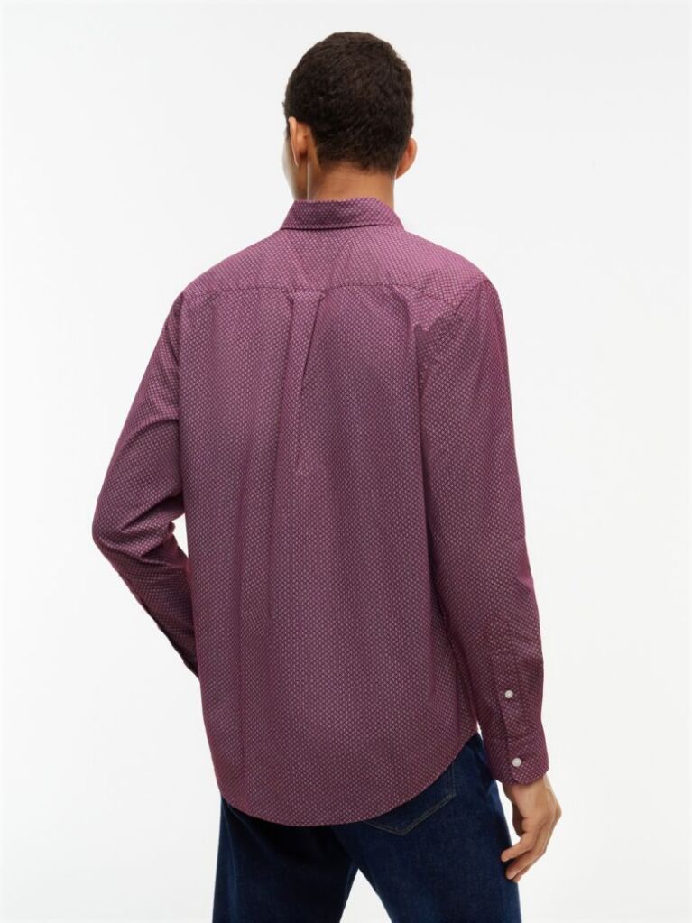 Red TH Flex Regular Fit Geometric Shirt  Men