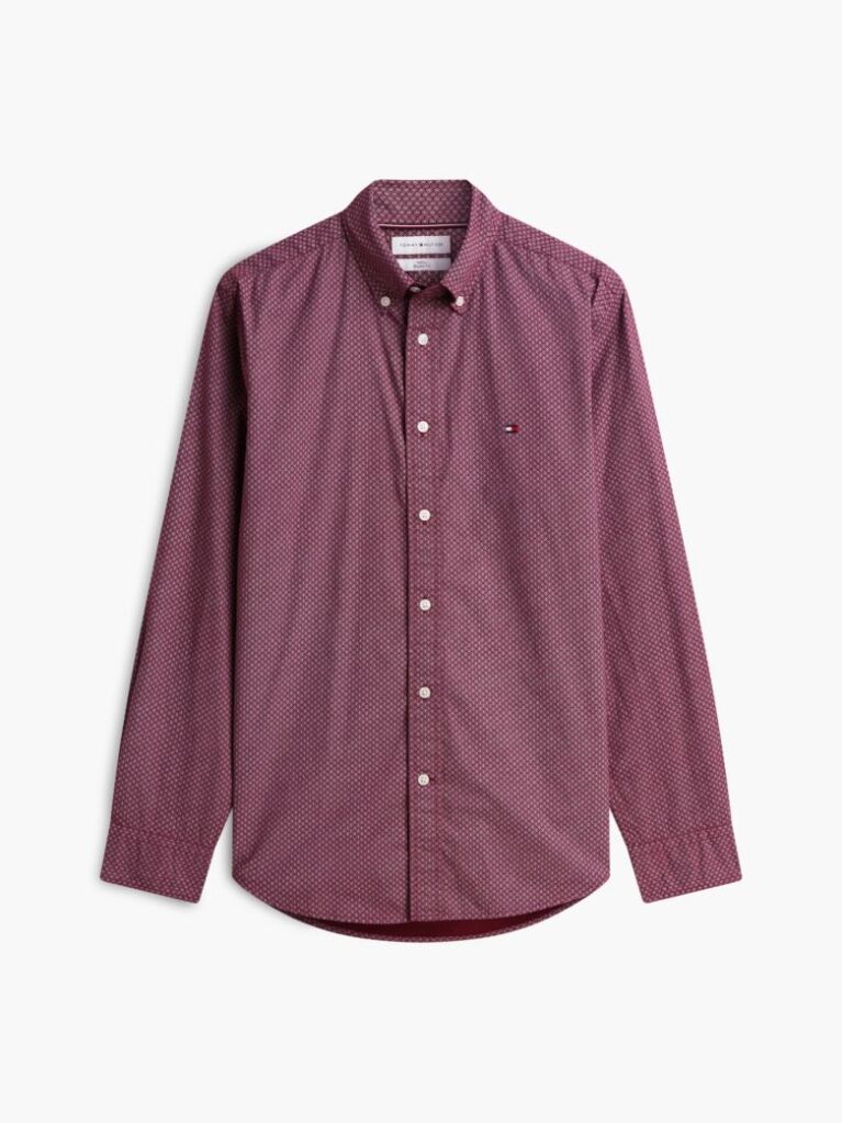 Red TH Flex Regular Fit Geometric Shirt  Men
