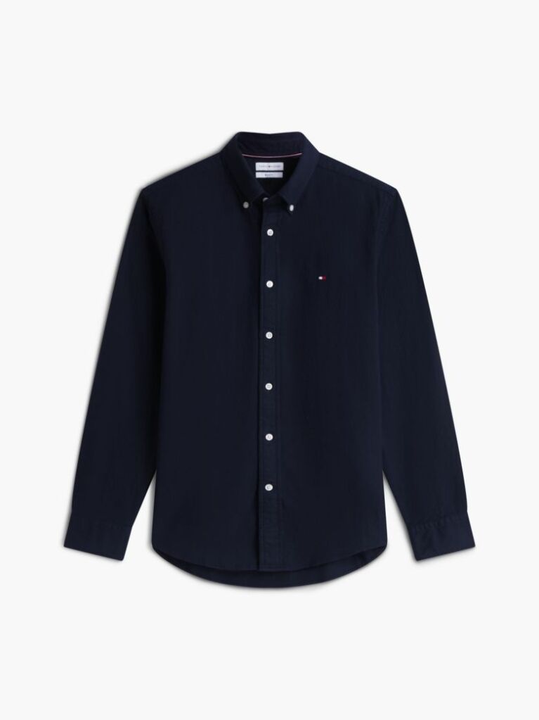 Blue Regular Fit Herringbone Flannel Button-Down Shirt  Men