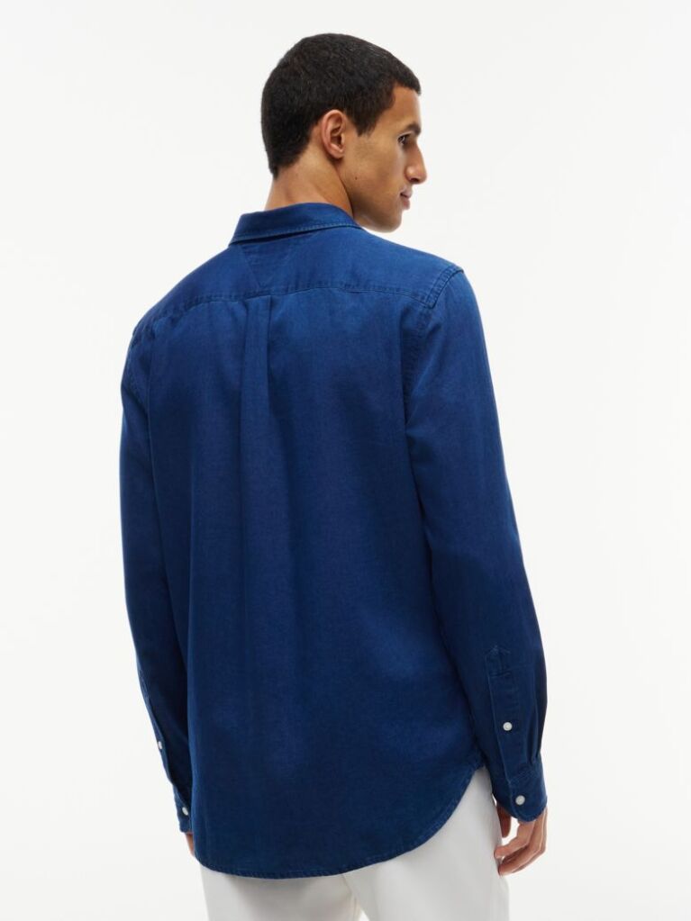 Blue Regular Fit Chambray Shirt  Men