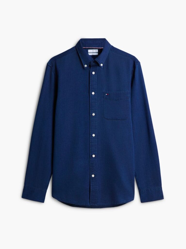 Blue Regular Fit Chambray Shirt  Men