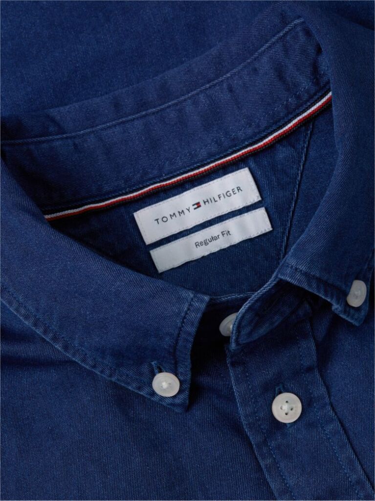 Blue Regular Fit Chambray Shirt  Men