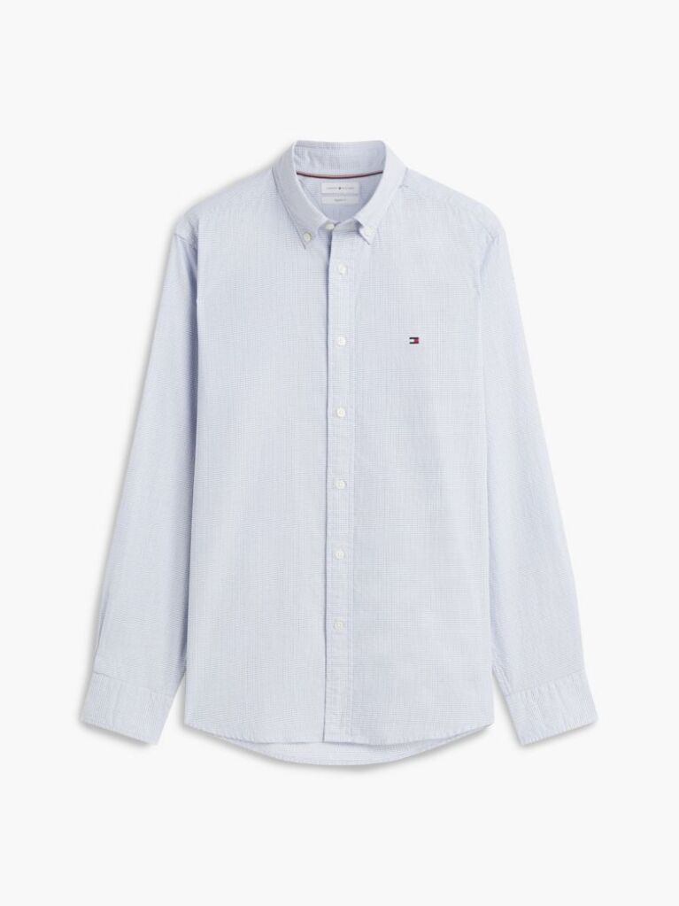 Blue Regular Fit Dobby Button-Down Shirt  Men