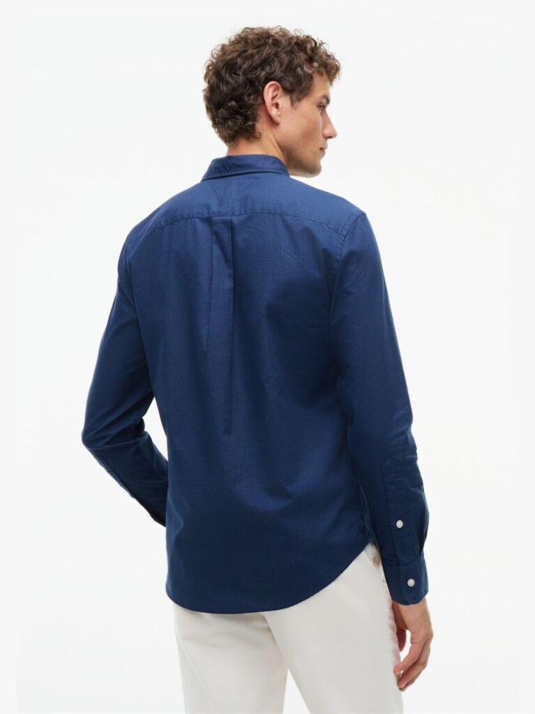Blue Regular Fit Dobby Button-Down Shirt  Men